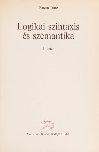 Logikai szintaxis és szemantika