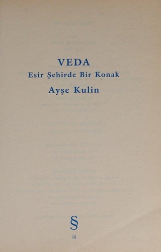 Veda: 1918-1924 Esir Şehirde Bir Konak (Turkish Edition)