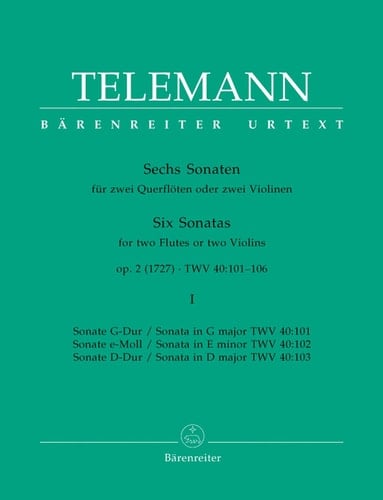 Sechs Sonaten Für 2 Querflöten Oder 2 Violinen Op. 2. Heft 1 - Six Sonatas for 2 Flutes Or 2 Violins Op.2/1