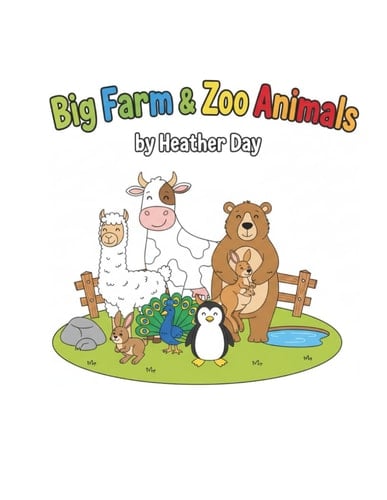 Big Farm and Zoo Animals (Big Animals Coloring Books for Kids Ages 4-8)