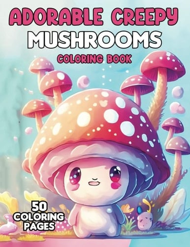 Adorable Creepy Mushrooms Coloring Book: Cute Mushrooms and Fantasy Adventures for Relaxation and Stress Relief, Designed for Adults, Teens, and Kids