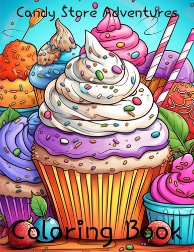 Candy Store Adventures: Kids Coloring Book, Candy Coloring, Kids Coloring