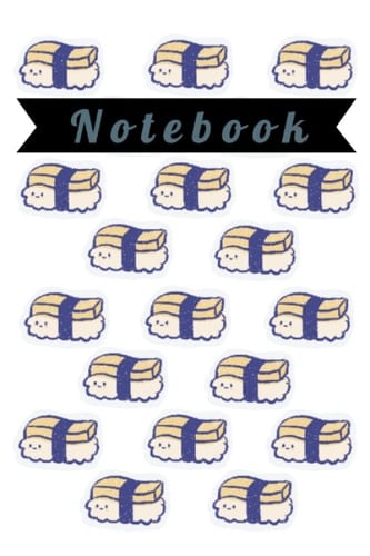 Wide Ruled Sushi Design Notebook Journal 100 pages