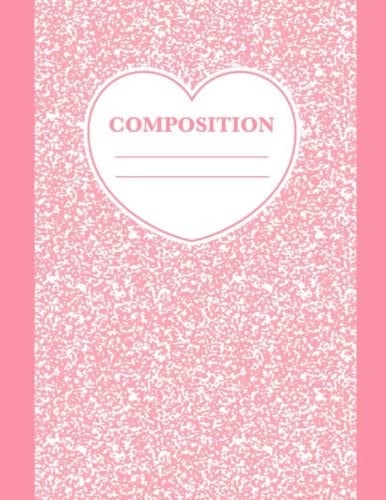 Composition: notebook for students and teachers 8.5 by 11 in, pastel color cute school notebook,daily writing, achieve your goals