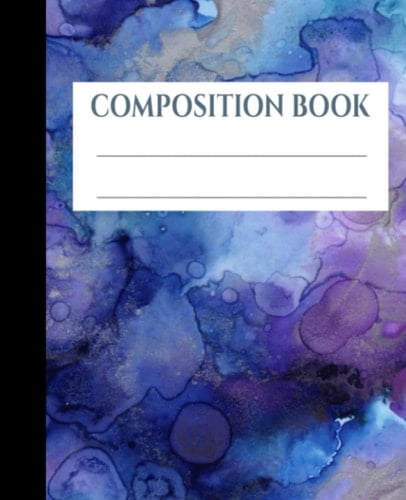 Composition Book: COLLEGE RULED | 100 pages, 7.5" x 9.25" | Beautiful Marble Notebook | Blue and Purple | Fun Notebook | College Notebook | High ... Middle School Notebook | Homeschool Notebook