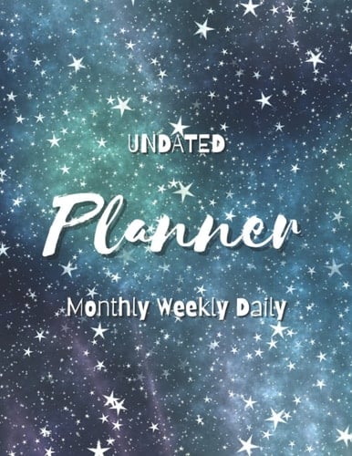 Undated Planner: Blue Sky Themed Cover , Monthly Weekly & Daily Journal , Organizer , To Do & Task List , Christmas Gift Ideas For Women . Paperback