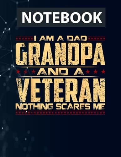 I'm A Dad Grandpa And Veteran Fathers Day for Dad Ruled Notebook - Back Pocket, Strong Twin-Wire Binding with Premium Paper, Perfect for School, Home & Office