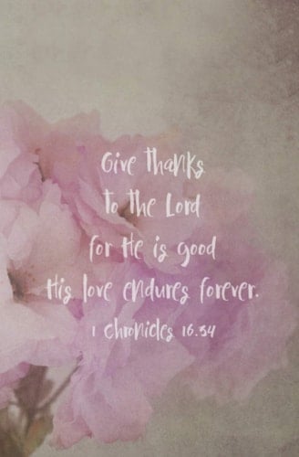 Give thanks to the Lord - Blank Notebook: 1 Chronicles 16:34