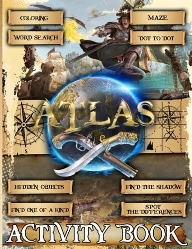 Atlas Activity Book: Fantastic Word Search, One Of A Kind, Coloring, Spot Differences, Hidden Objects, Dot To Dot, Maze, Find Shadow Activities Books For Kid And Adult