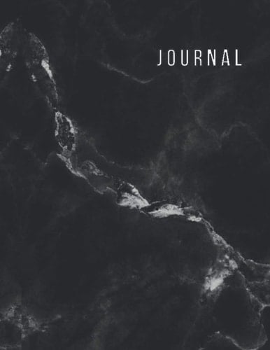Journal: Beautiful Bold Black Marble Lined Journal (Marble Journals)