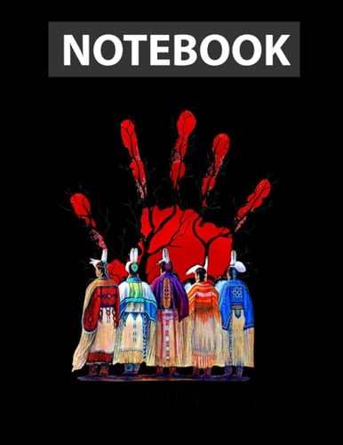 Native American Indigenous Red Hand Women / College Ruled Notebook 8.5x11 inch