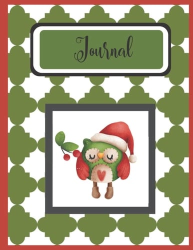 Christmas Owl Journal Notebook 8.5 x 11"