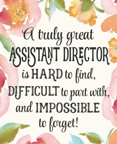 Assistant Director Gift: An Appreciation Thank You, Retirement, or Going Away Present for Women Friends, Family or Coworkers