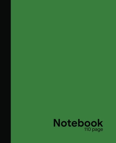 Notebook: Simple Composition Notebook - Green - College Ruled 100 Pages - 7.5 x 9.25