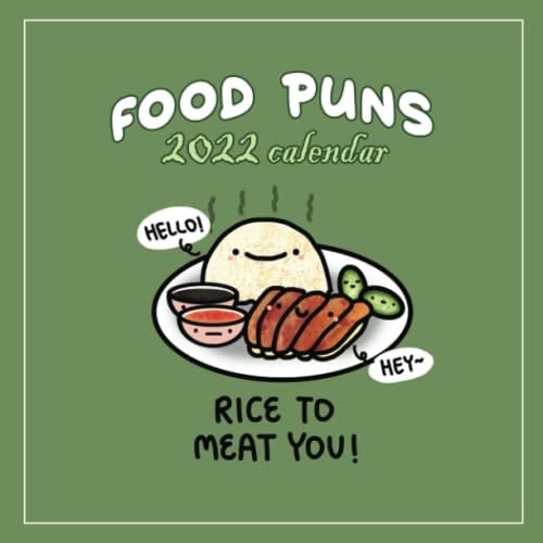 Food Puns Calendar 2022: January 2022 - December 2022 OFFICIAL Squared Monthly Calendar, 12 Months | BONUS 4 Months 2021| Kalendar Calendario Calendrier