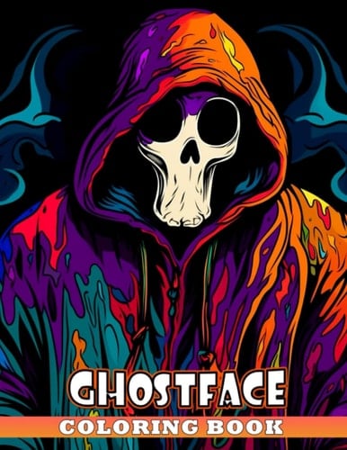 Ghostface Coloring Book: Boost creativity with 30 spooky face painting illustrations for all ages in this Halloween gift.