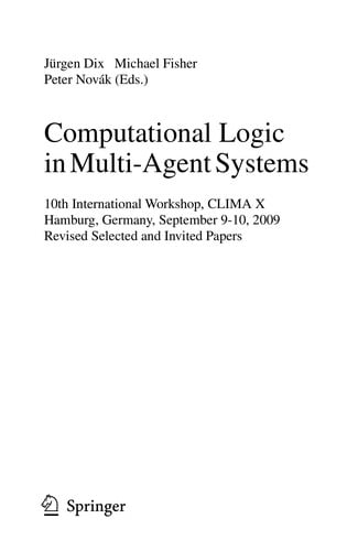 Computational Logic in Multi-Agent Systems