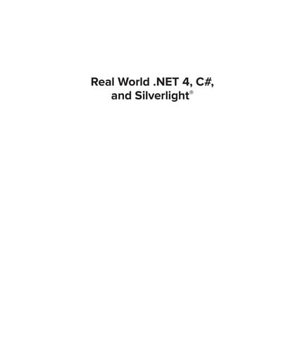 Real world .Net, C#, and Silverlight