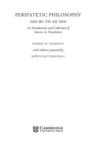 Peripatetic philosophy, 200 BC to AD 200