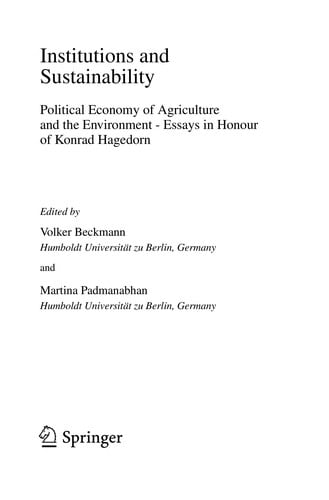 Institutions and Sustainability