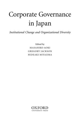 Corporate governance in Japan