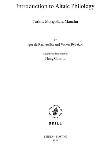 Introduction to Altaic philology