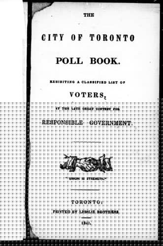 The city of Toronto poll book
