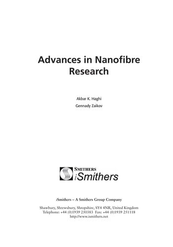 Advances in nanofibre research