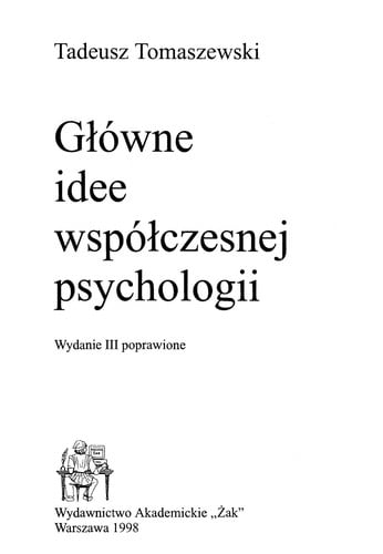 G¿o wne idee wspo ¿czesnej psychologii