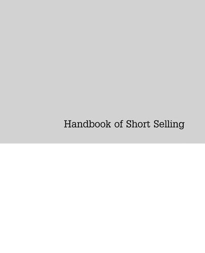Handbook of short selling