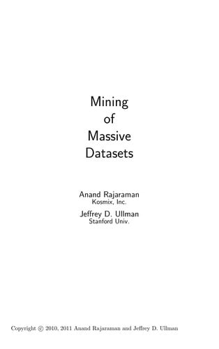 Mining of massive datasets