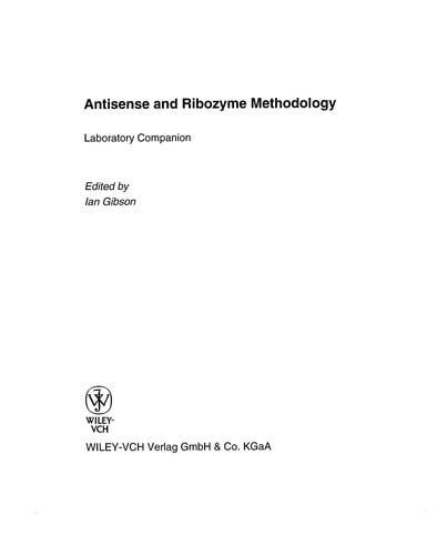 Antisense and Ribozyme Methodology