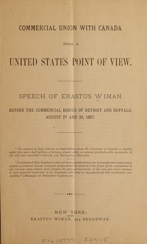 Commercial union with Canada from a United States point of view