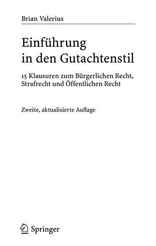 Einfu hrung in den Gutachtenstil