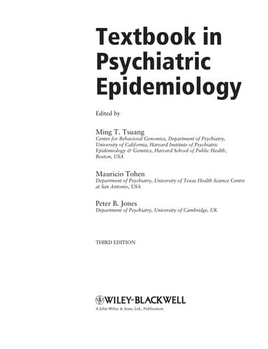 Textbook of psychiatric epidemiology
