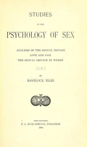 Studies in the Psychology of Sex, Vol. III