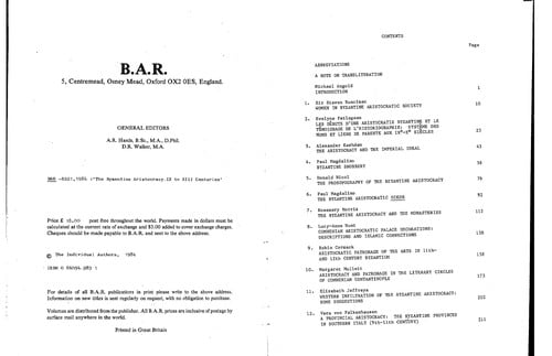 The Byzantine aristocracy, IX to XIII centuries