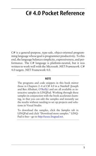 C# 4. 0 Pocket Reference