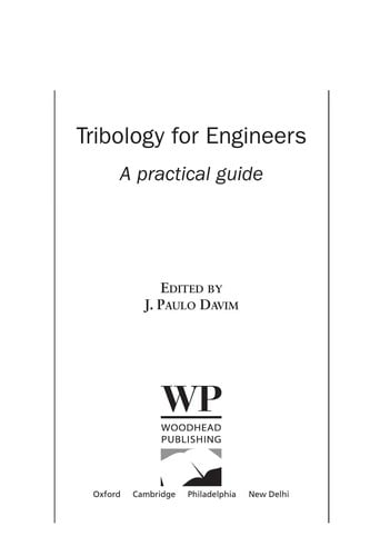 Tribology for engineers