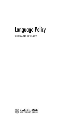 LANGUAGE POLICY