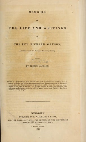 Memoirs of the life and writings of the Rev. Richard Watson