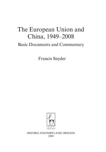 The European Union and China, 1949-2008
