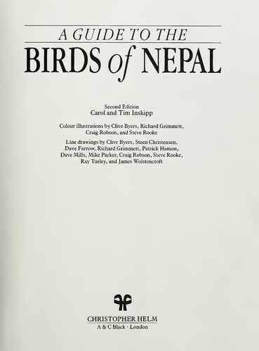 A guide to the birds of Nepal