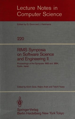 RIMS symposia on software science and engineering II
