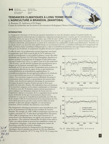 Tendances climatiques à long terme pour l'agriculture à Brandon (Manitoba)