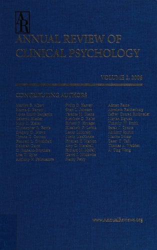 Annual Review of Clinical Psychology w/ Online Access (Nolen-Hoeksema, Annual Review of Clinical Psychology)