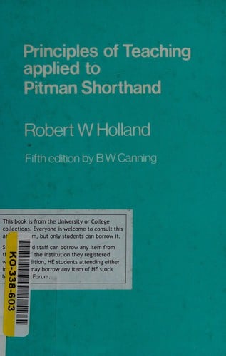 Principles of teaching applied to Pitman shorthand