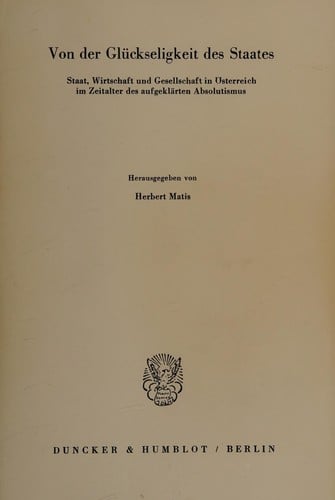 Von der Glückseligkeit des Staates