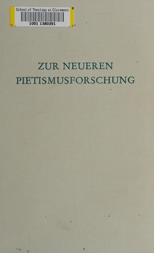 Zur neueren Pietismusforschung