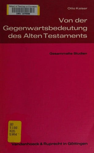 Von der Gegenwartsbedeutung des Alten Testaments